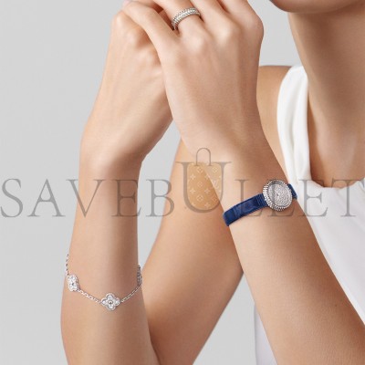 VAN CLEEF ARPELS VINTAGE ALHAMBRA BRACELET, 5 MOTIFS - WHITE GOLD, DIAMOND  VCARA41500